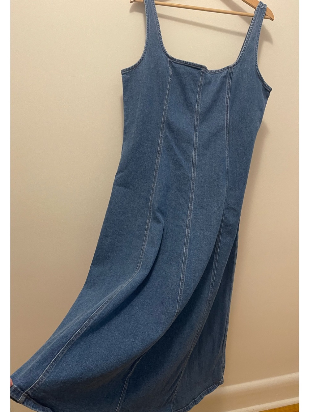 Old Navy Blue Denim Midi Tank Dress